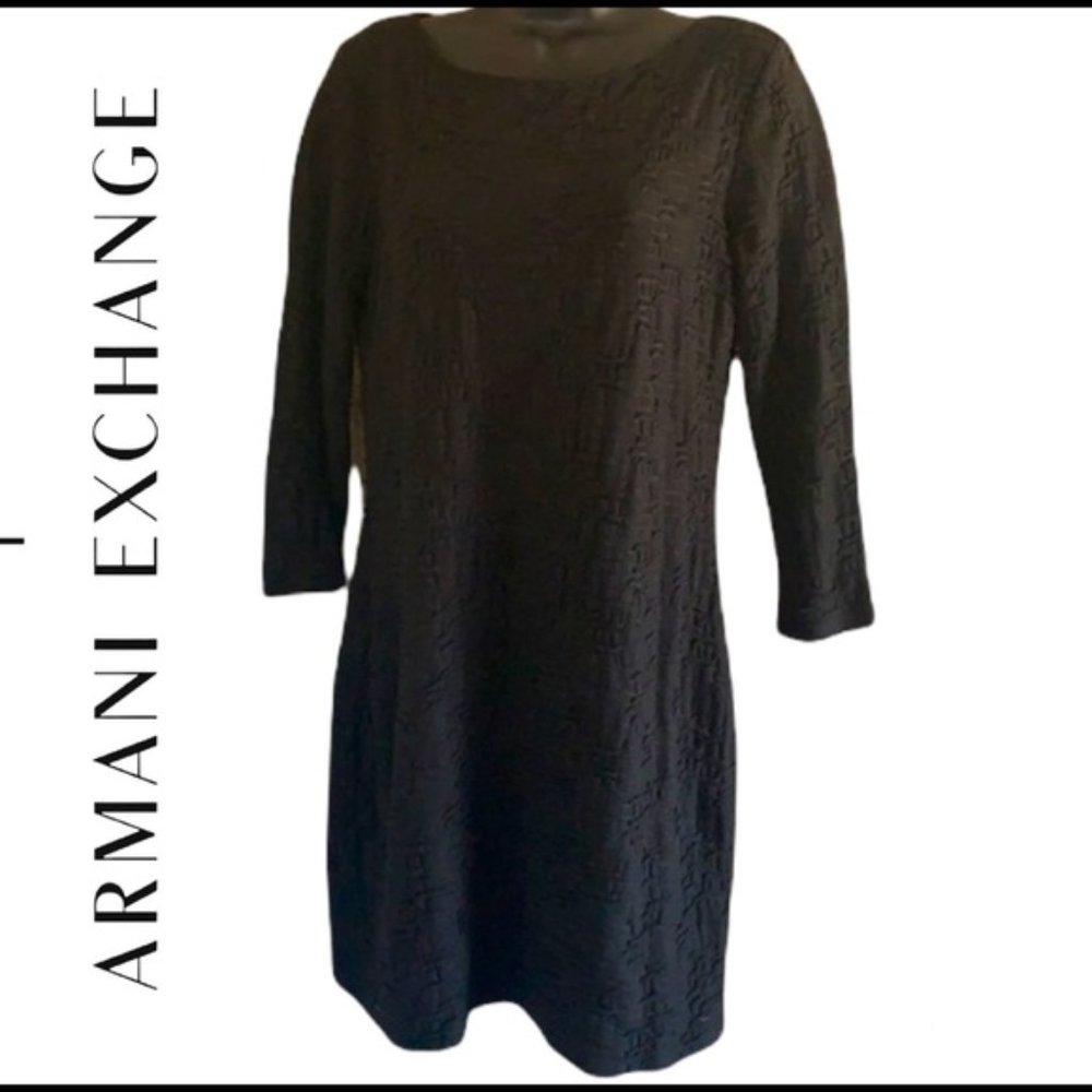 Armani Exchange black long sleeve dress size M